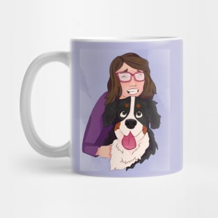 Bernese Mountain Dog with Brunette Mom Mug